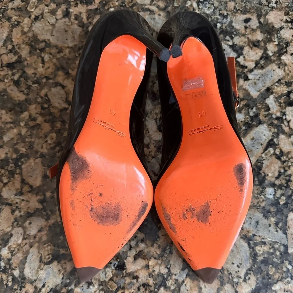 Santoni Patent Leather Heels Court